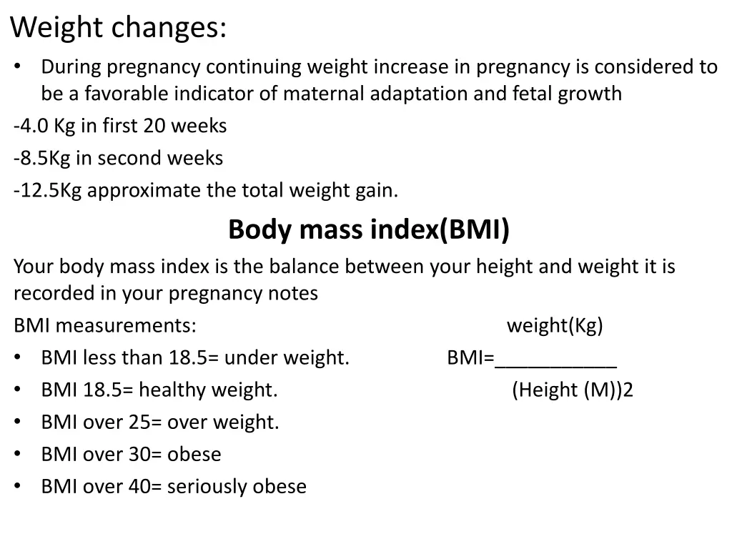 weight changes during pregnancy continuing weight