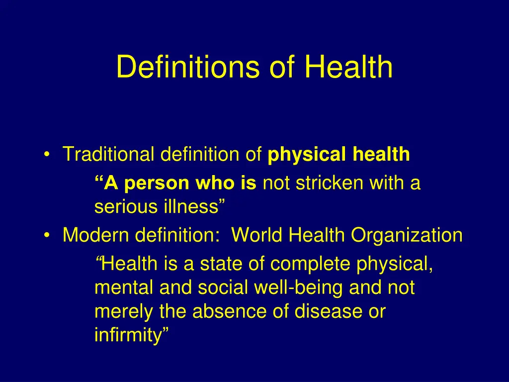 definitions of health