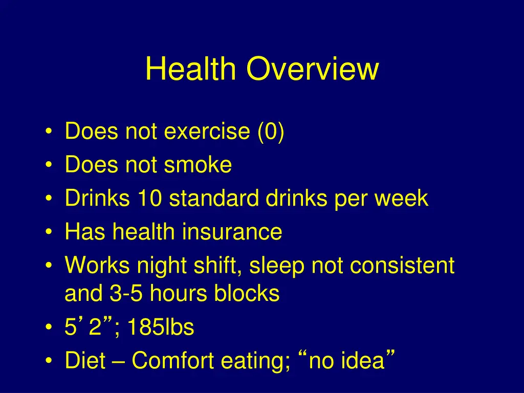 health overview