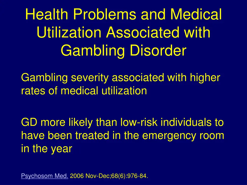 health problems and medical utilization