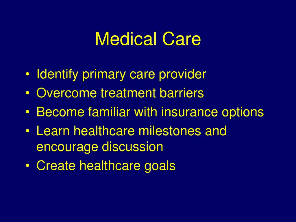 medical care