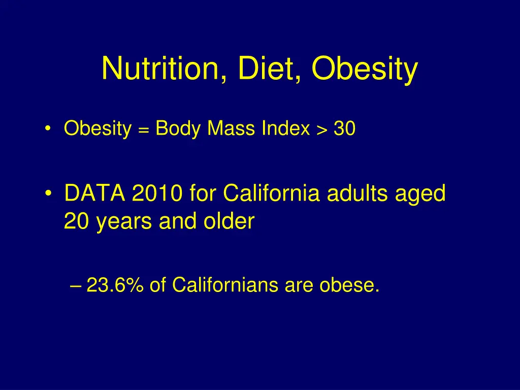 nutrition diet obesity