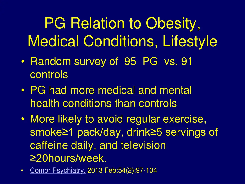 pg relation to obesity medical conditions