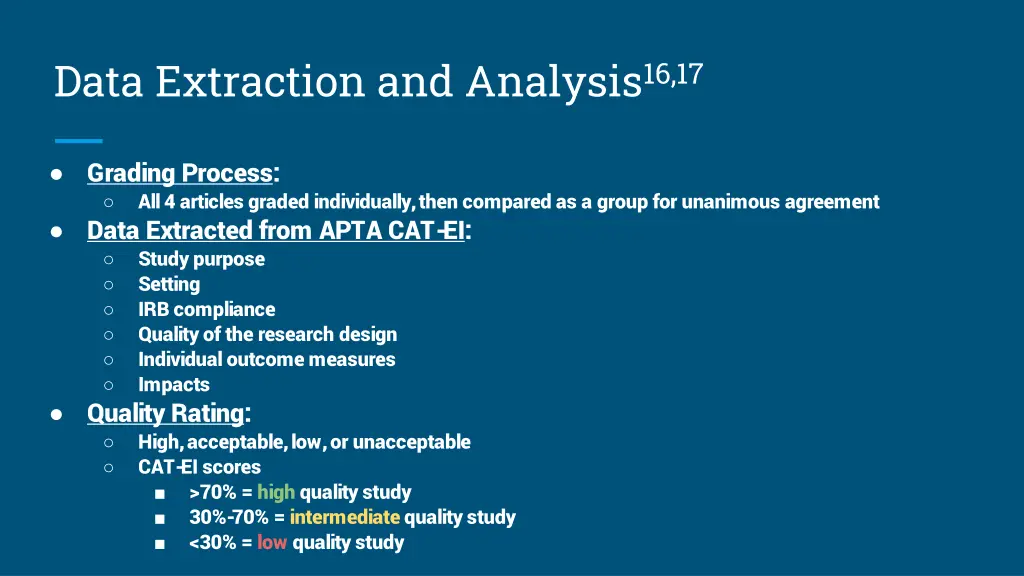 data extraction and analysis 16 17