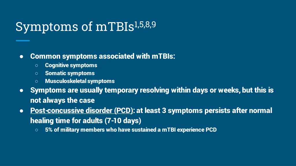 symptoms of mtbis 1 5 8 9