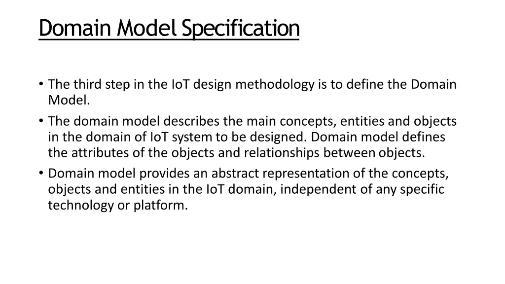 domain modelspecification