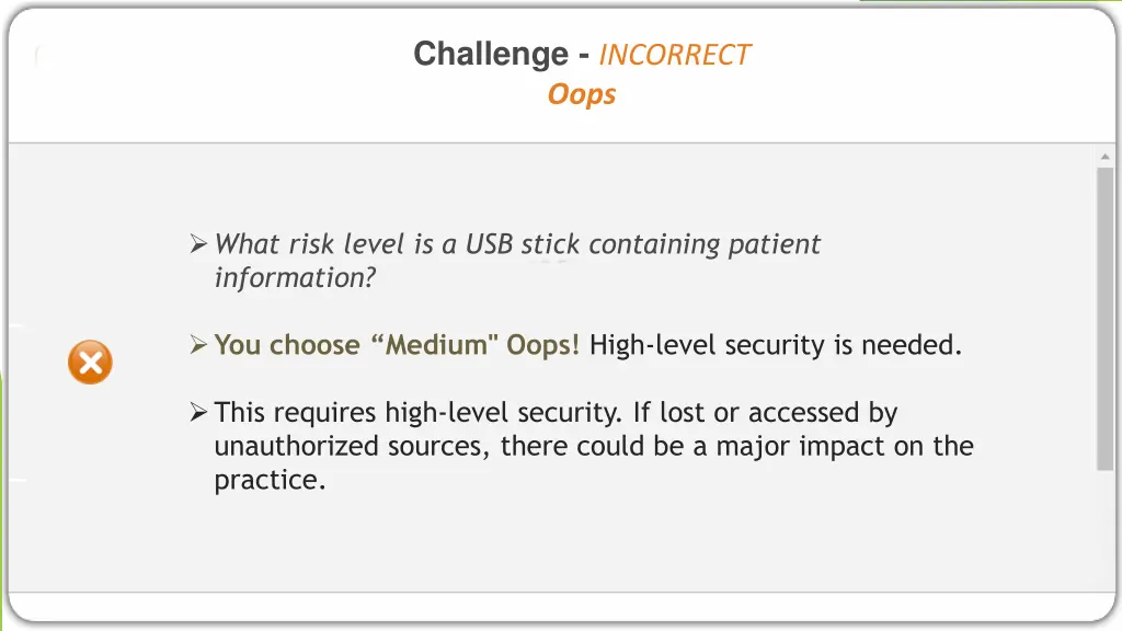 challenge incorrect oops 7