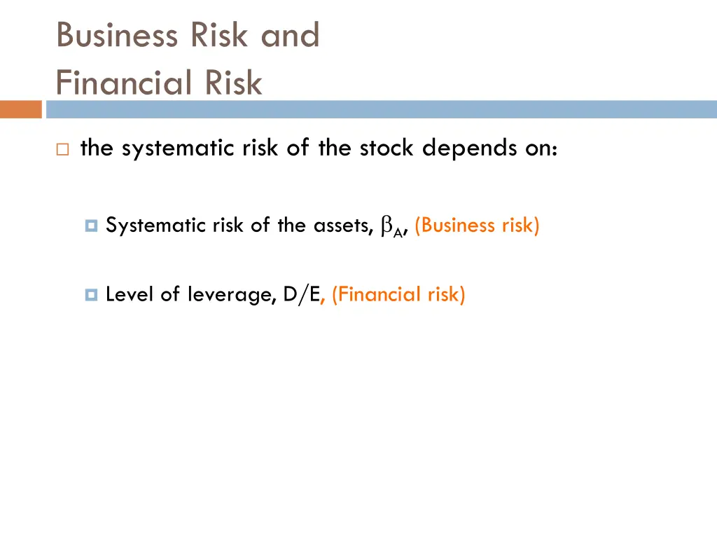 business risk and financial risk