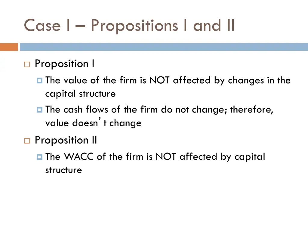 case i propositions i and ii