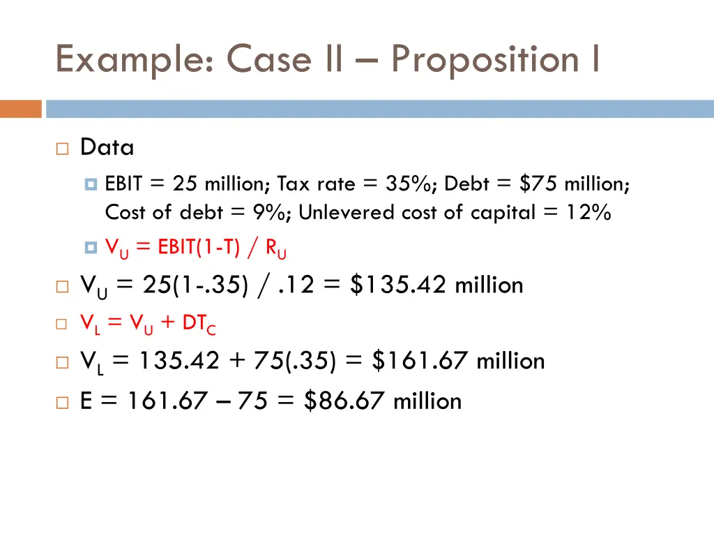 example case ii proposition i