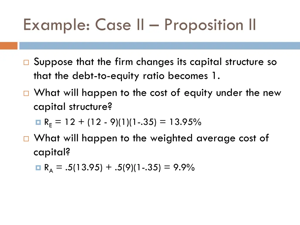 example case ii proposition ii