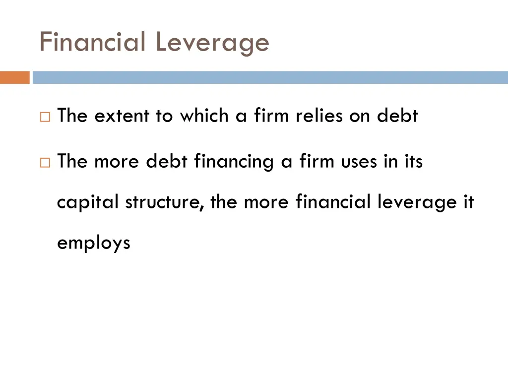 financial leverage