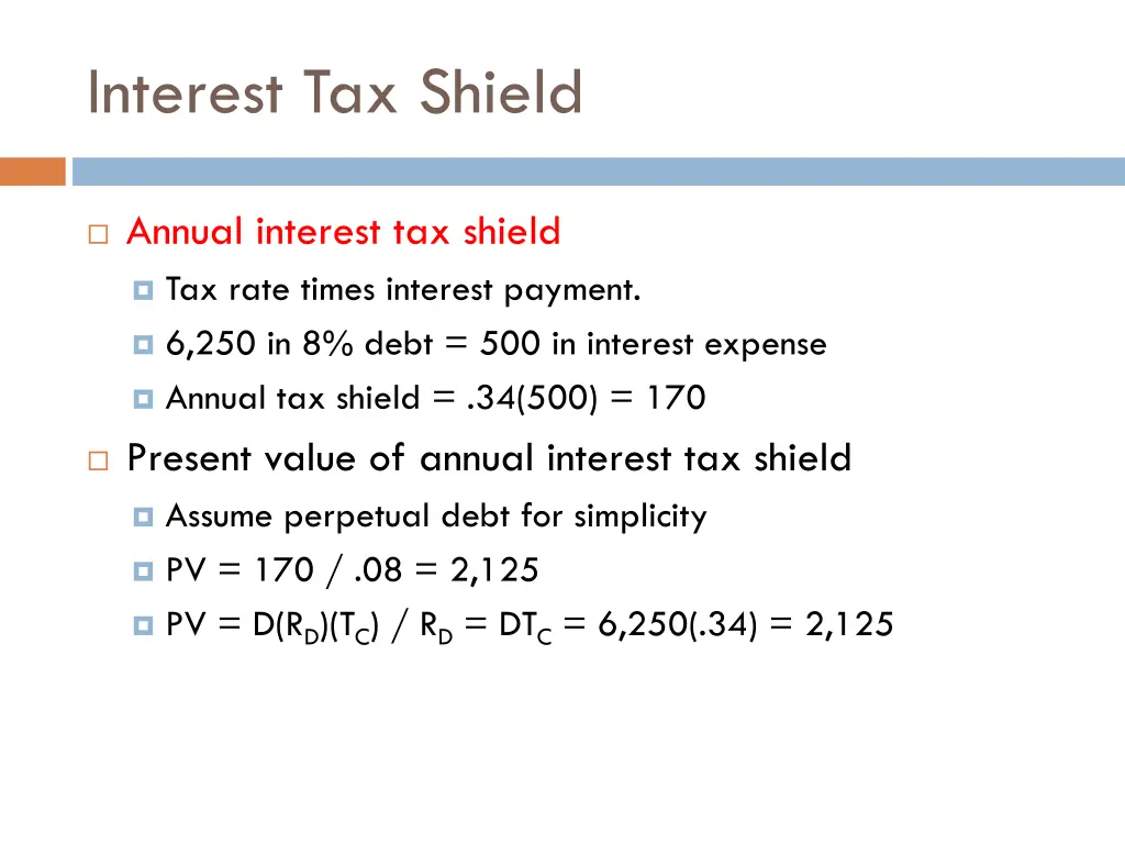 interest tax shield