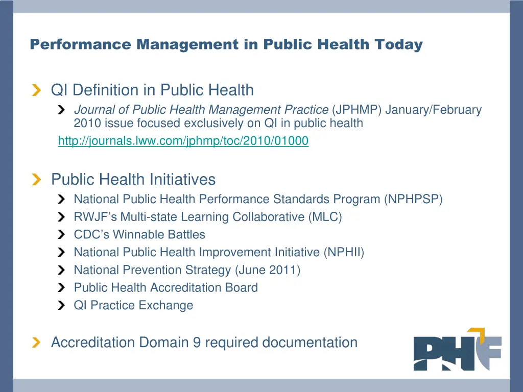 performance management in public health today