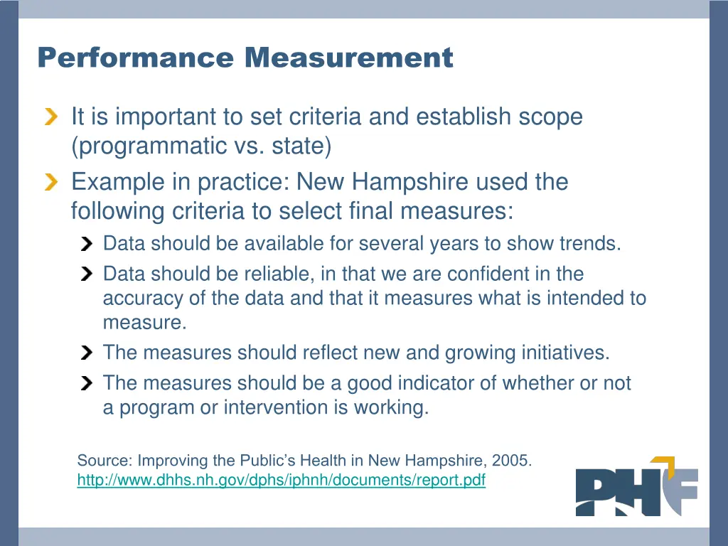 performance measurement