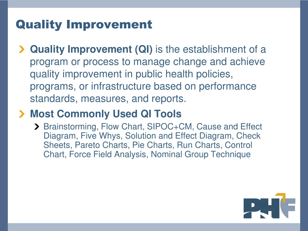 quality improvement