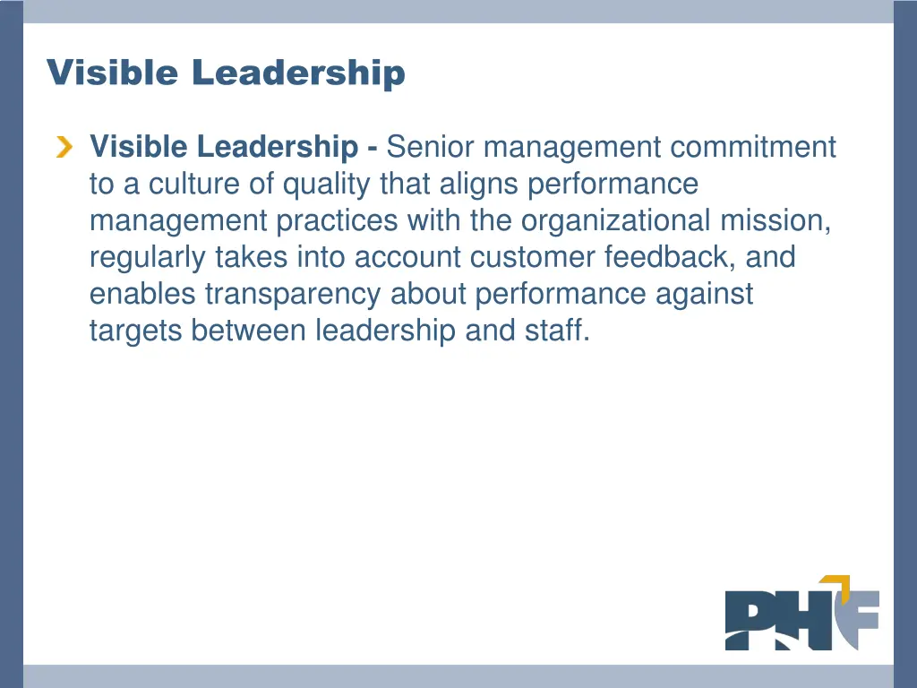 visible leadership