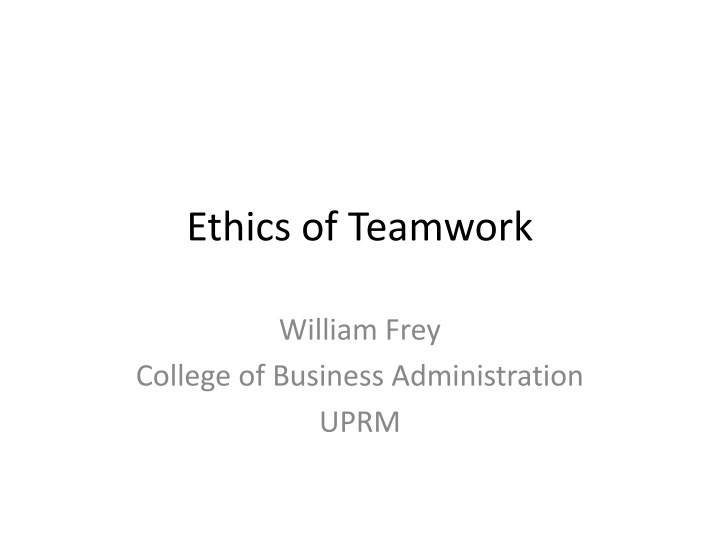 ethics of teamwork