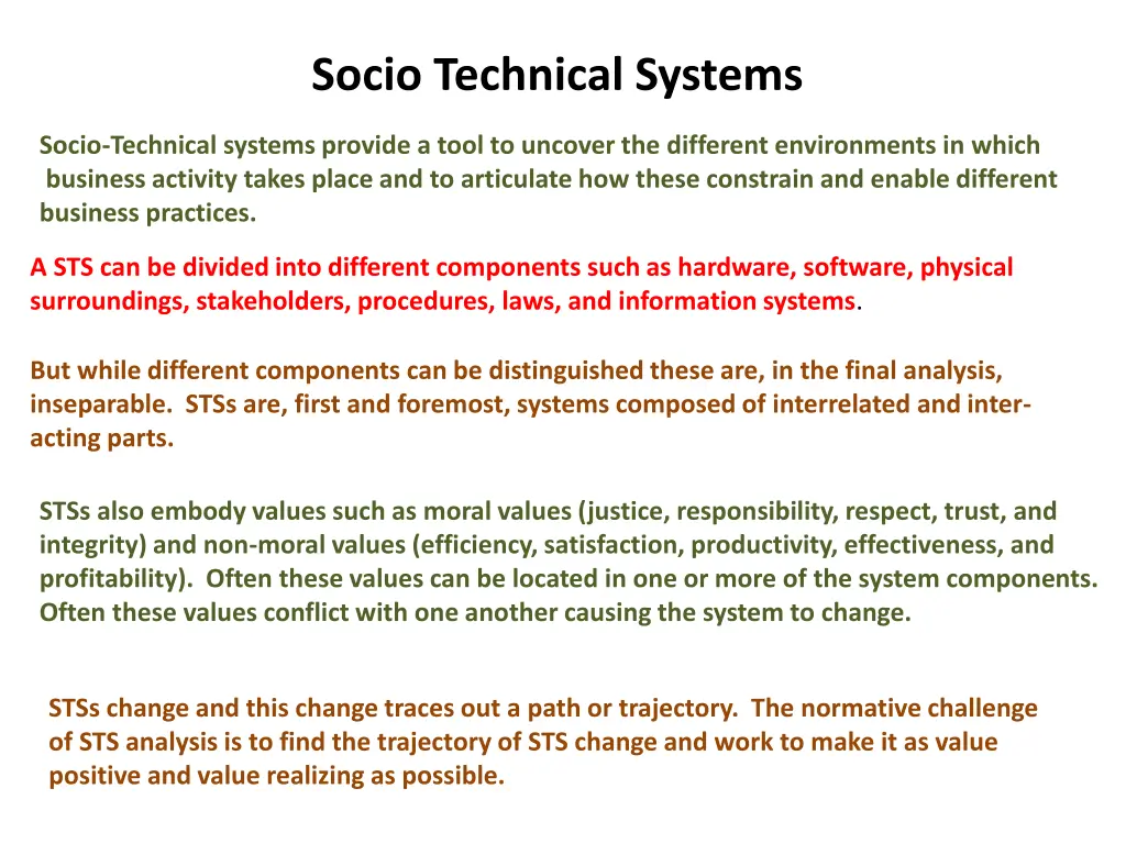 socio technical systems