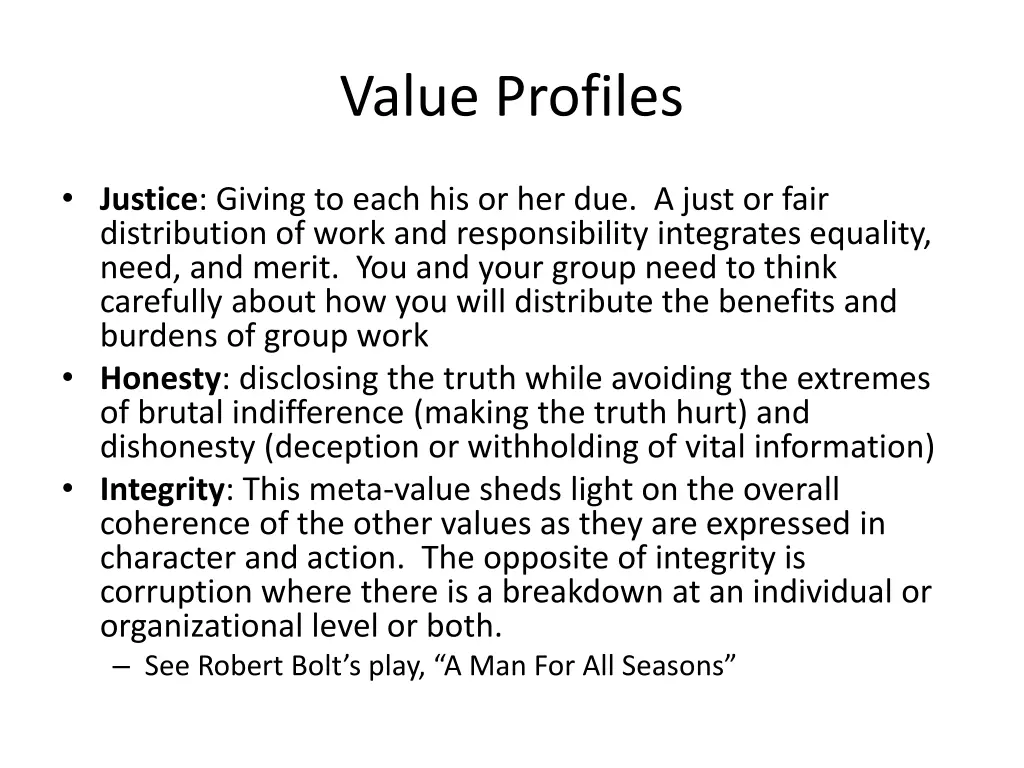 value profiles 1