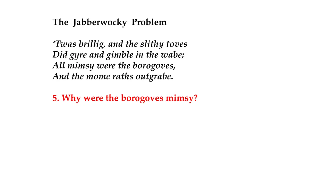 the jabberwocky problem 3