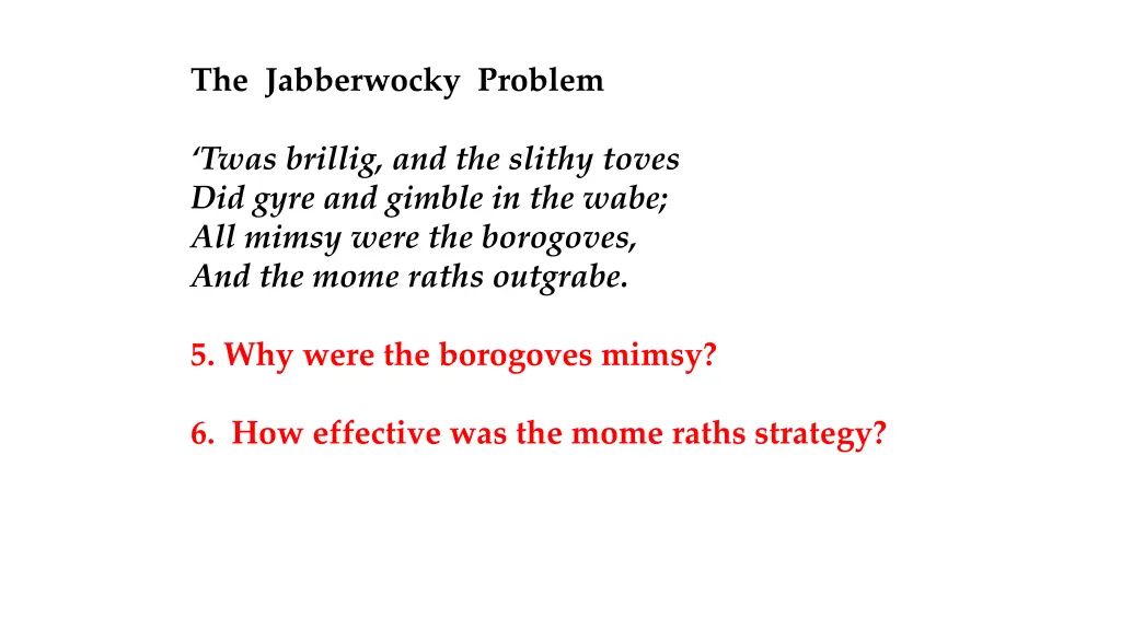 the jabberwocky problem 4