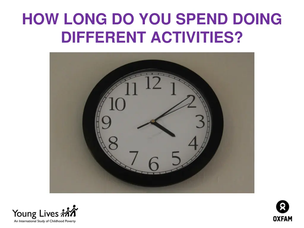 how long do you spend doing different activities