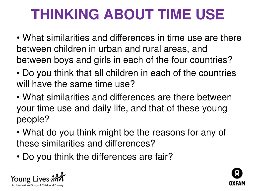 thinking about time use