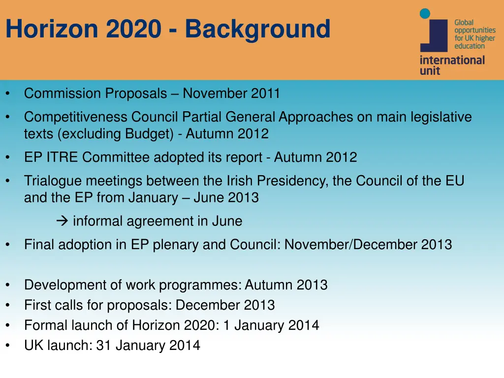 horizon 2020 background