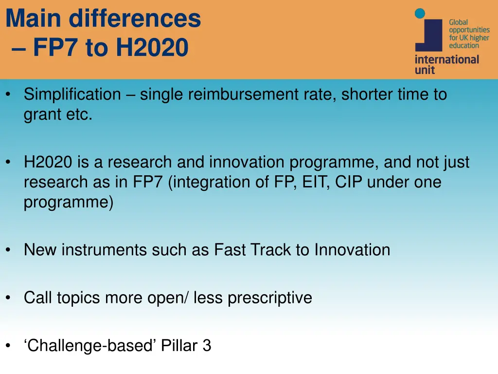 main differences fp7 to h2020