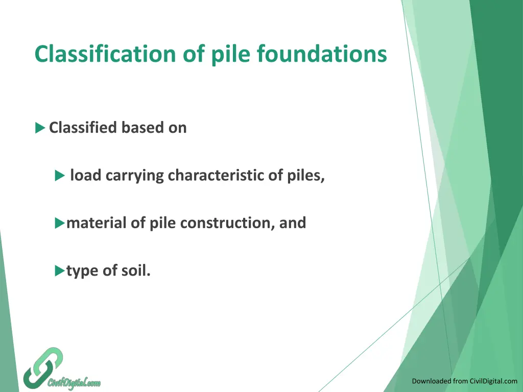 classification of pile foundations