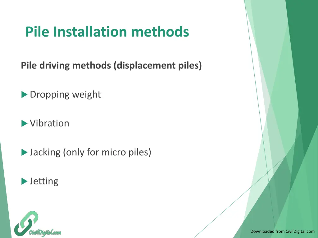 pile installation methods