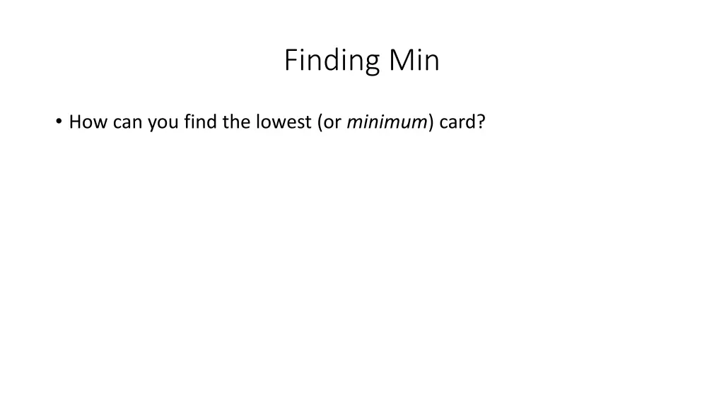 finding min