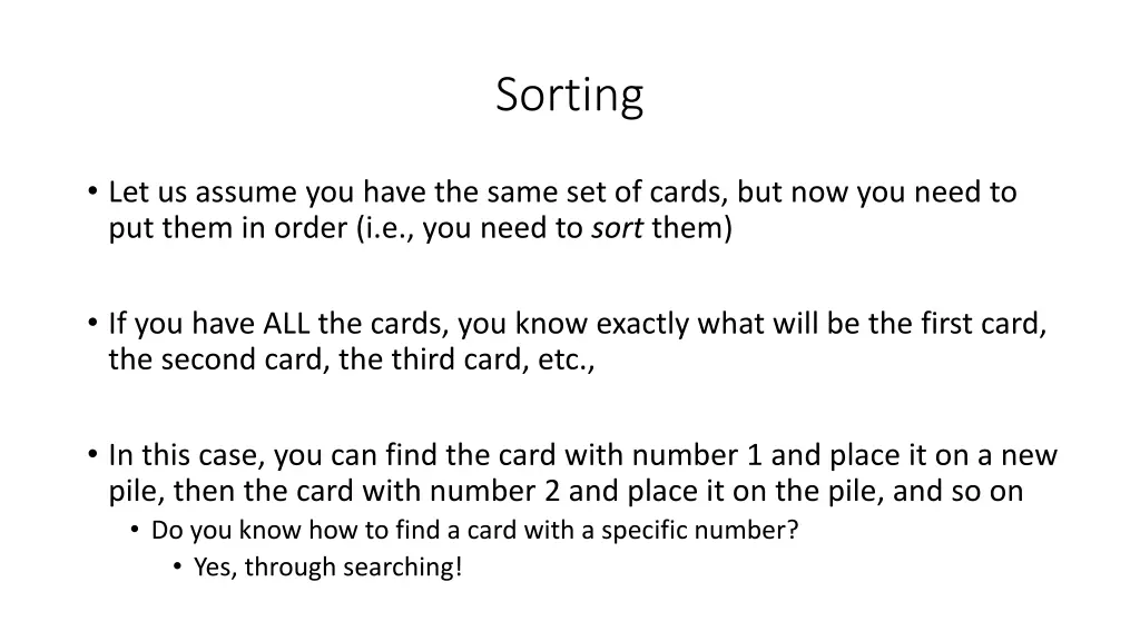 sorting