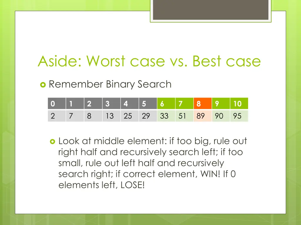 aside worst case vs best case