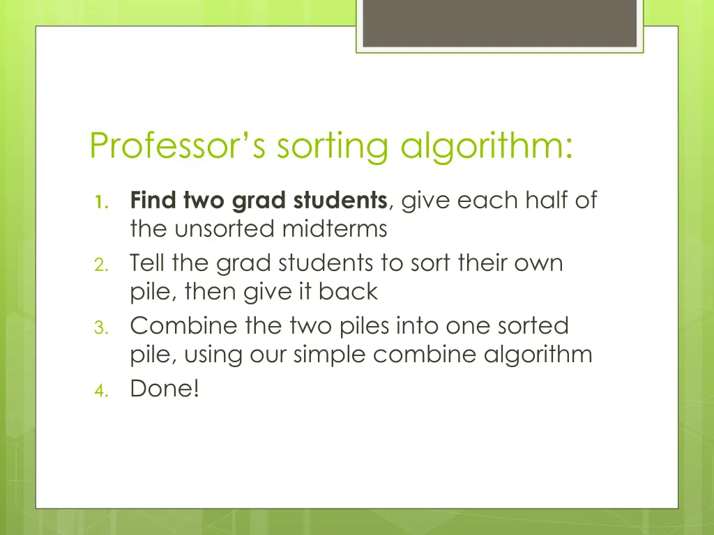 professor s sorting algorithm