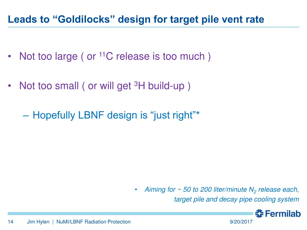 leads to goldilocks design for target pile vent