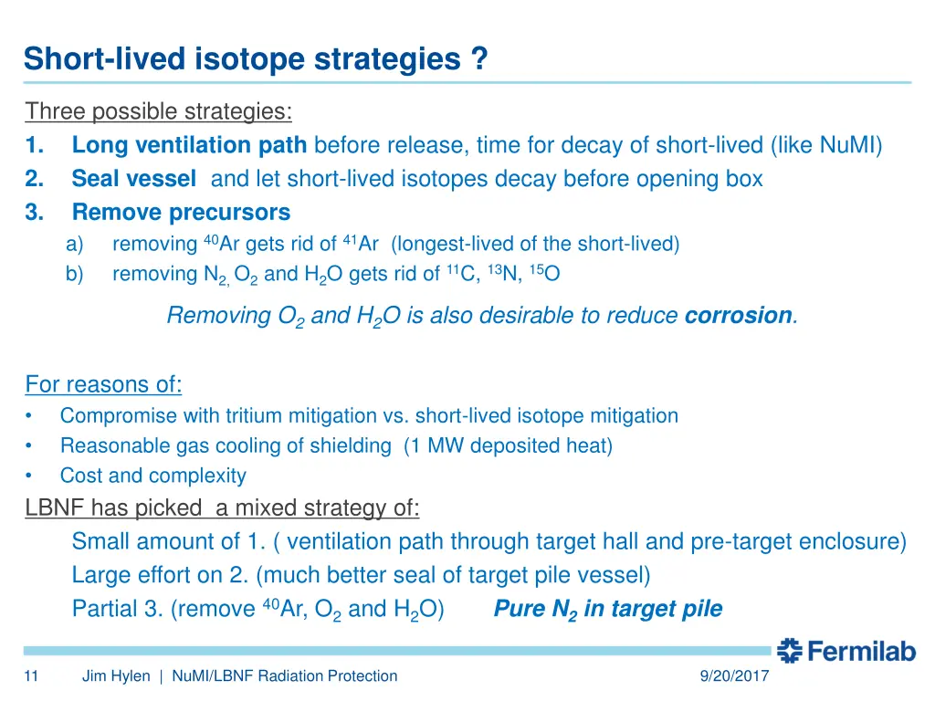 short lived isotope strategies