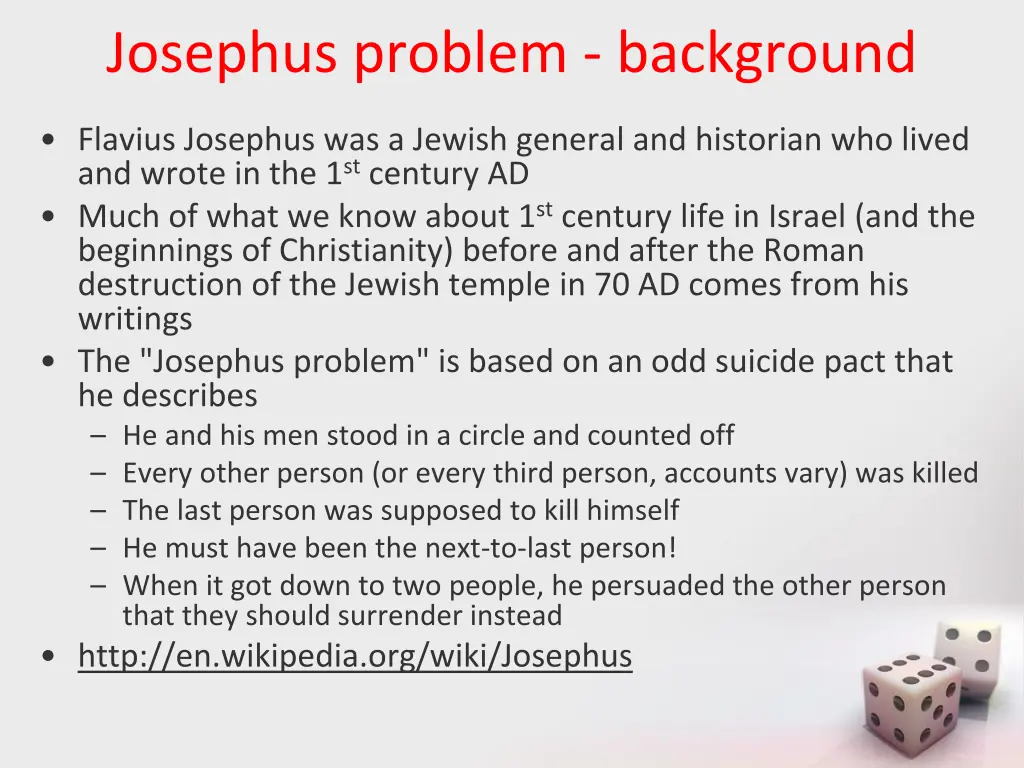 josephus problem background