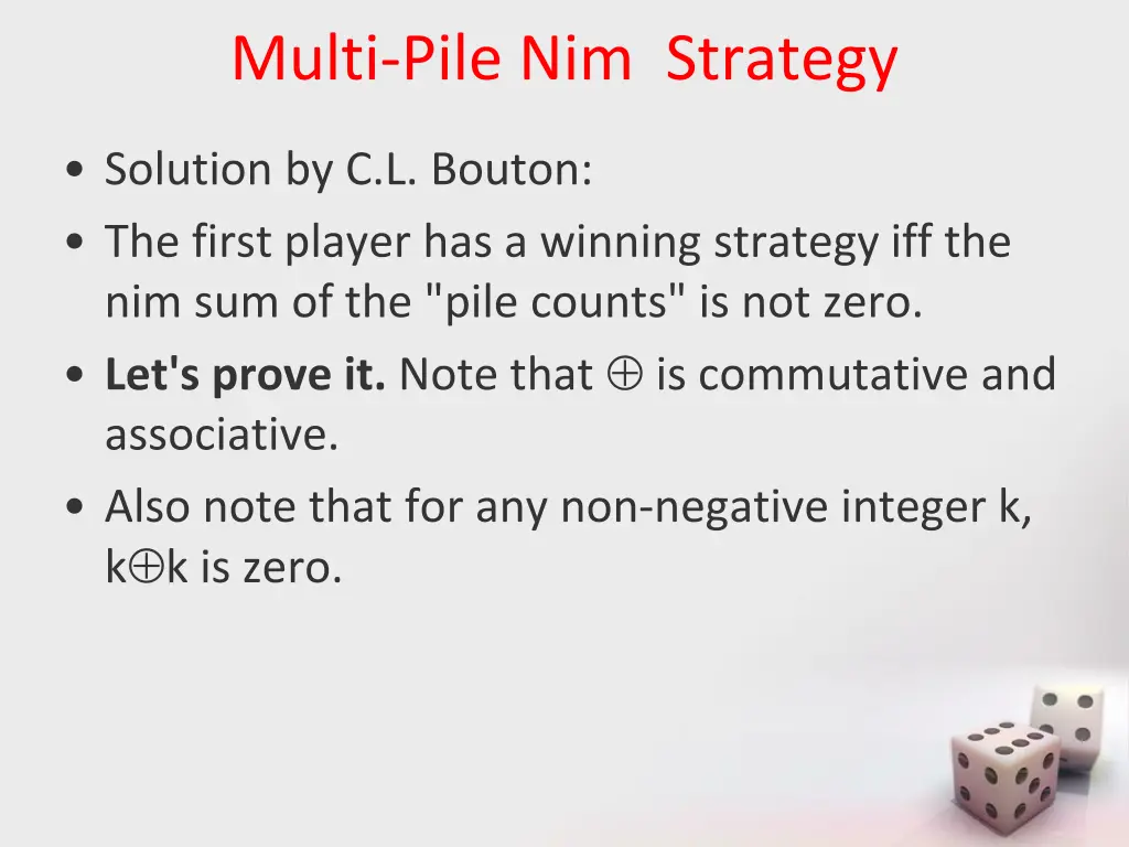 multi pile nim strategy