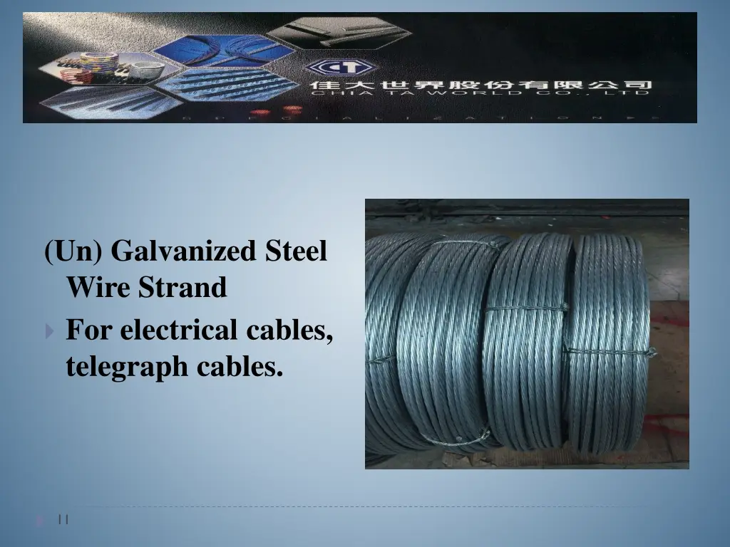 un galvanized steel wire strand for electrical