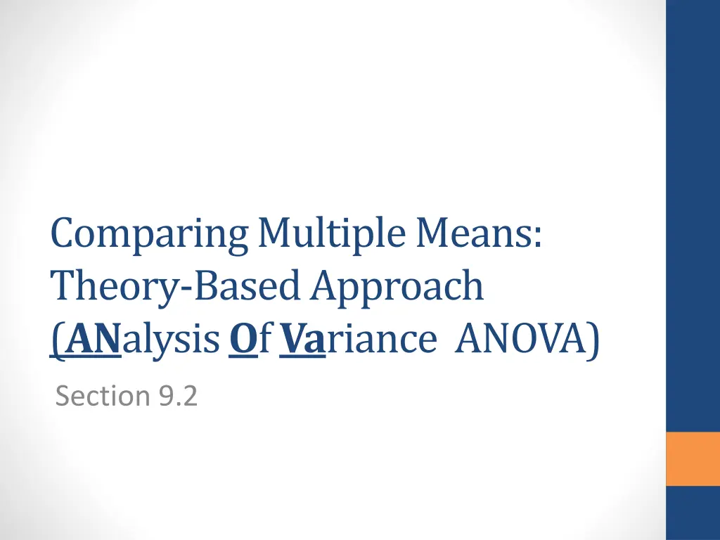 comparing multiple means theory based approach