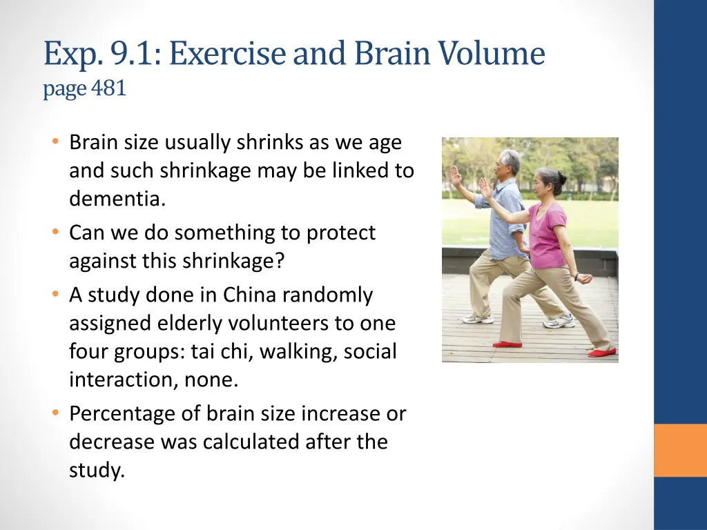 exp 9 1 exercise and brain volume page 481