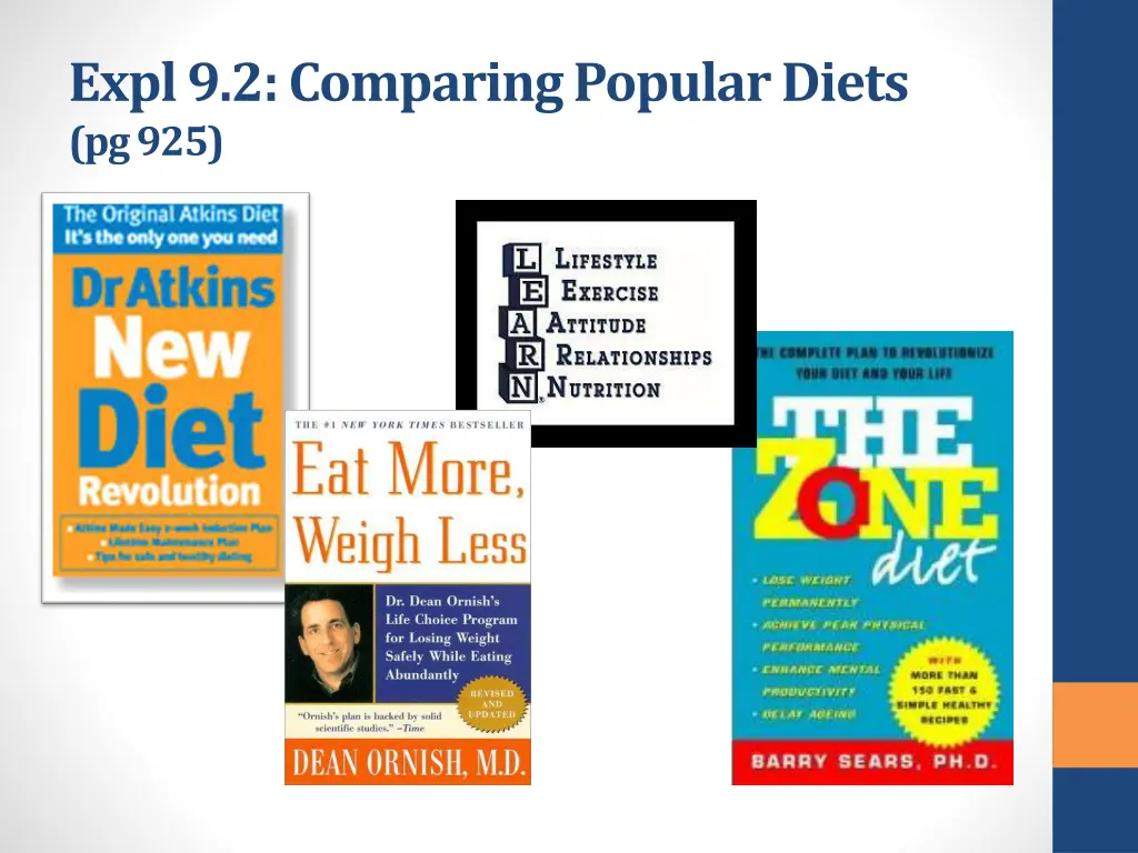 expl 9 2 comparing popular diets pg 925