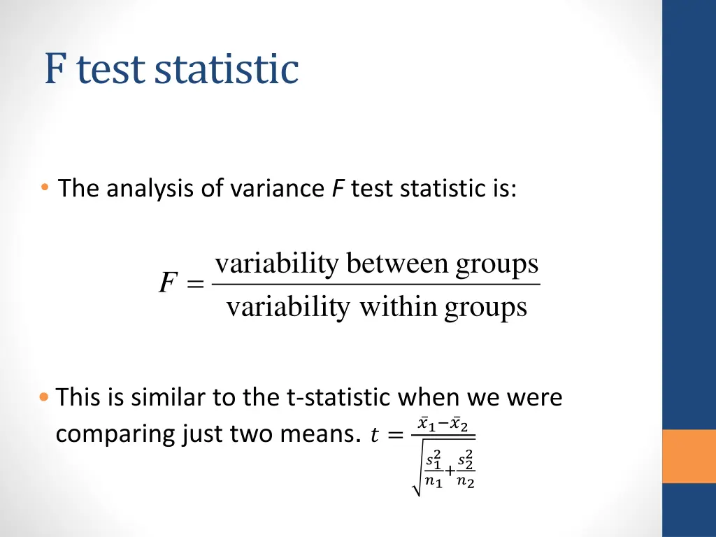 f test statistic