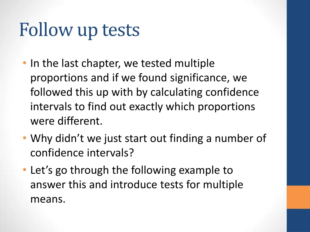 follow up tests