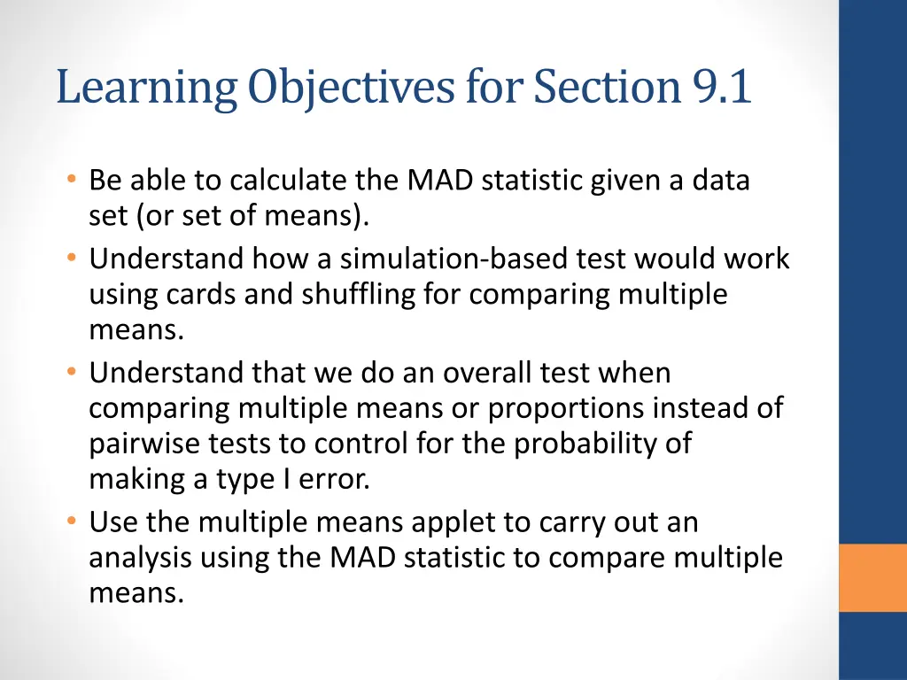 learning objectives for section 9 1