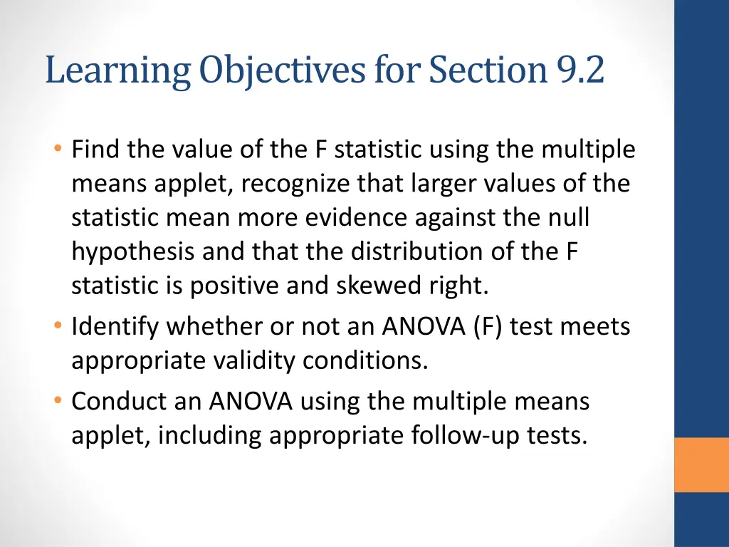 learning objectives for section 9 2