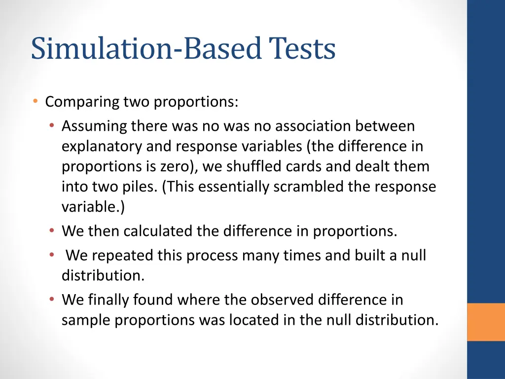 simulation based tests