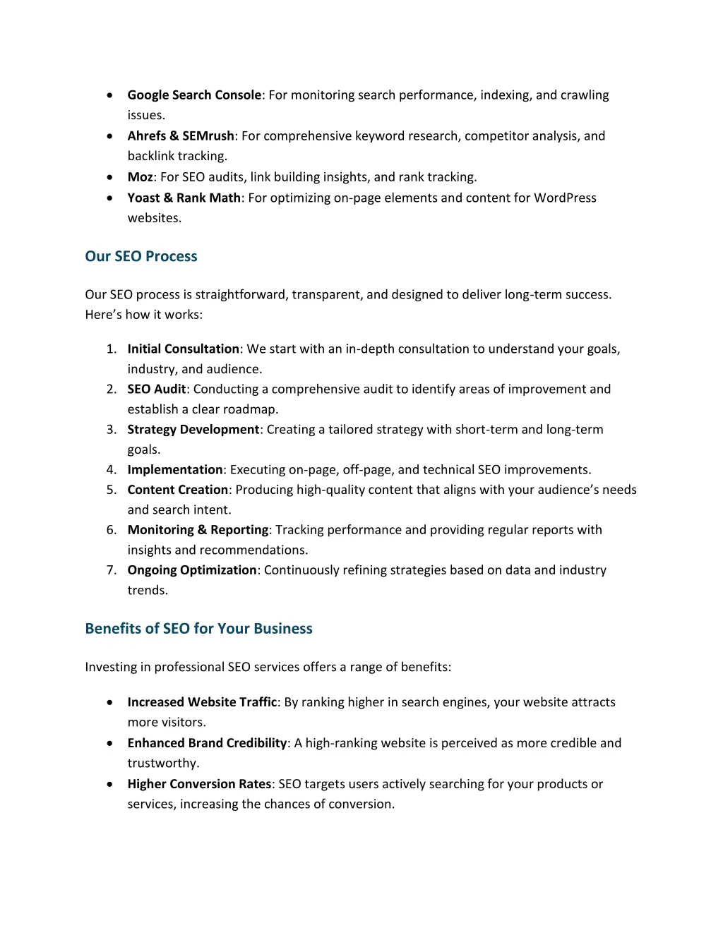 google search console for monitoring search